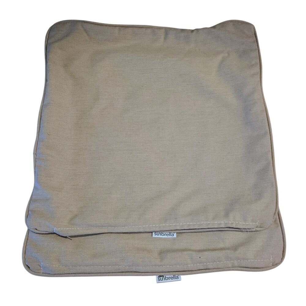 Sunbrella 2-Outdoor Pillow Covers Tan 16" Square